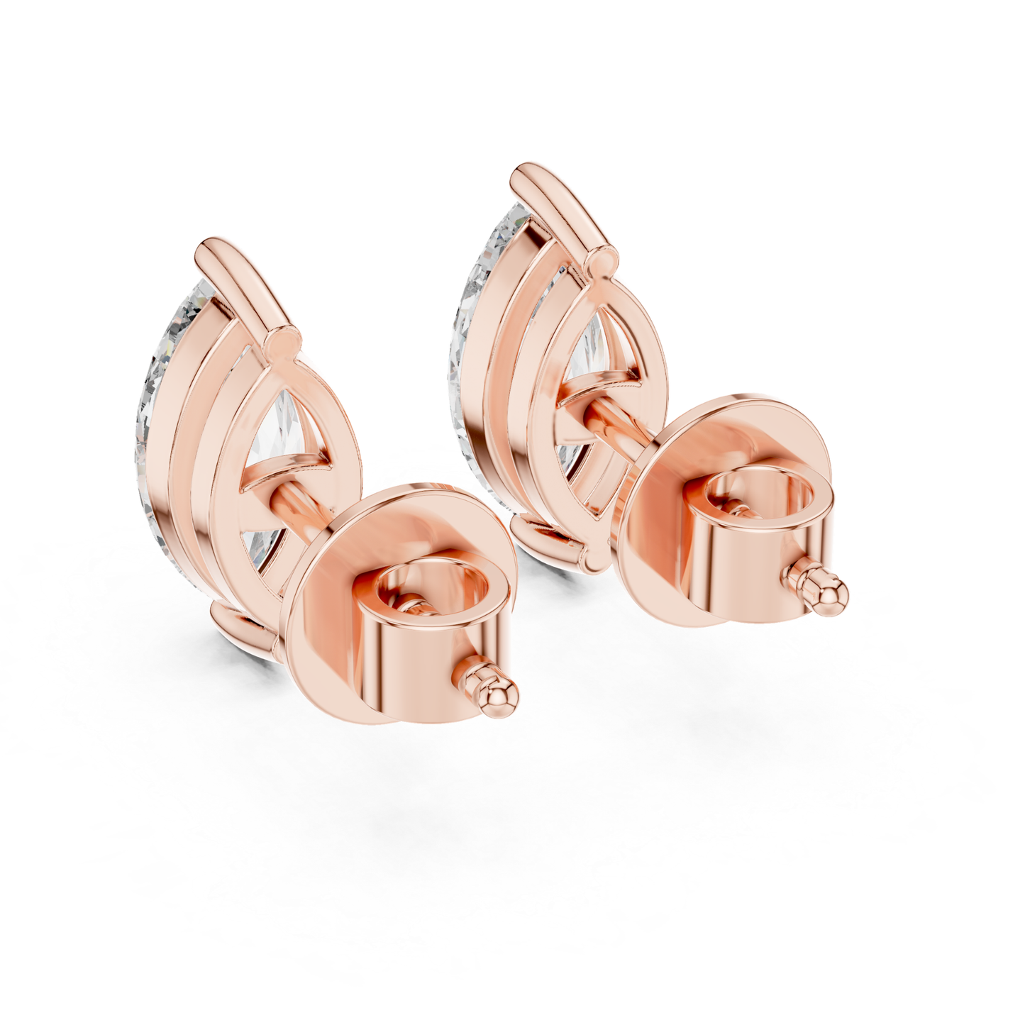 マーキースカットダイヤモンド スタッドピアス プロングセッティング | 18Kゴールド