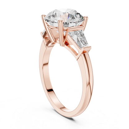 Round Diamond Ring with Side Stones | Brilliance All Around