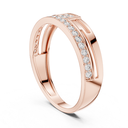 Round Diamond Channel Set Wedding Band | Modern Luxury Style