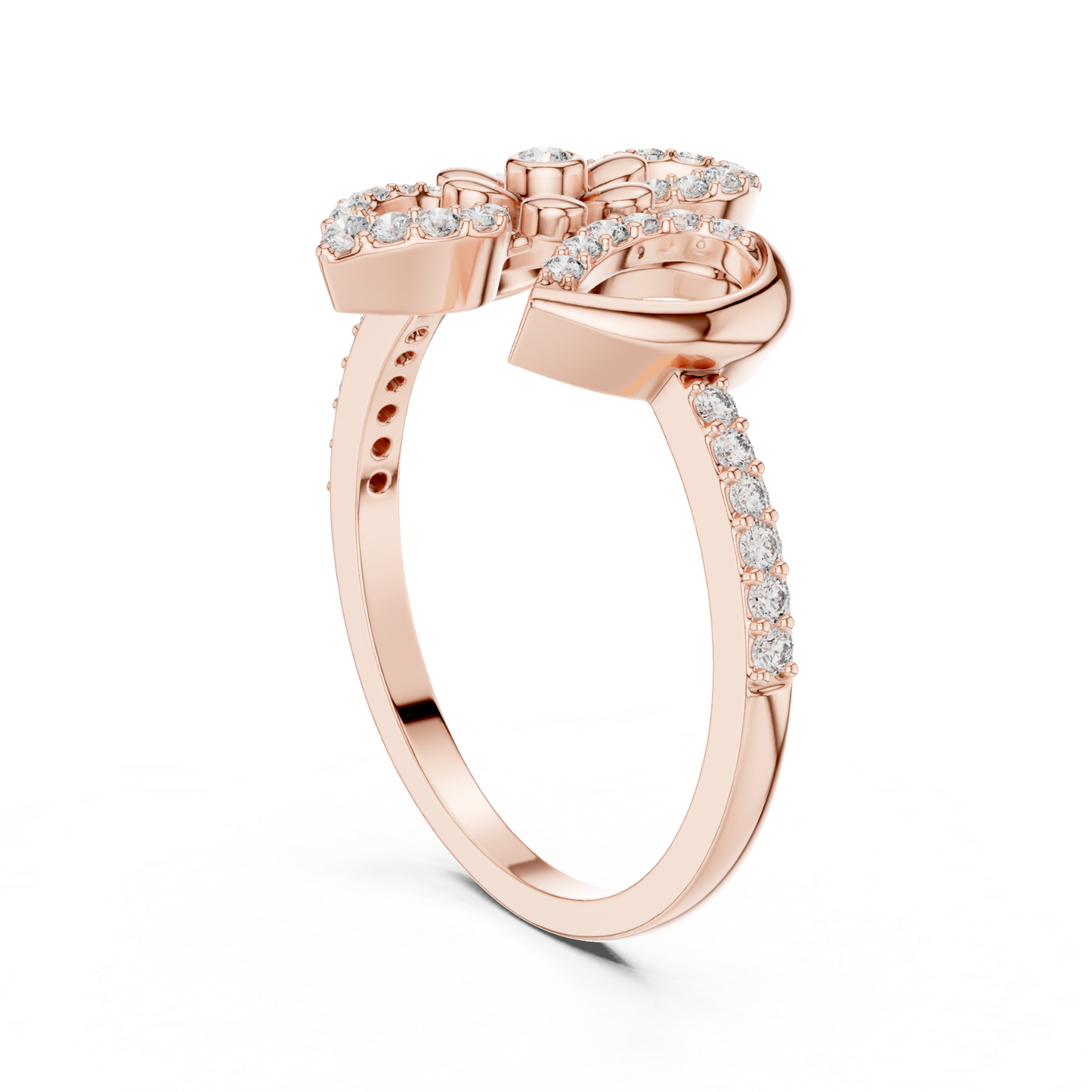Floral Diamond Open Ring | Elegant Luxury Flower Style