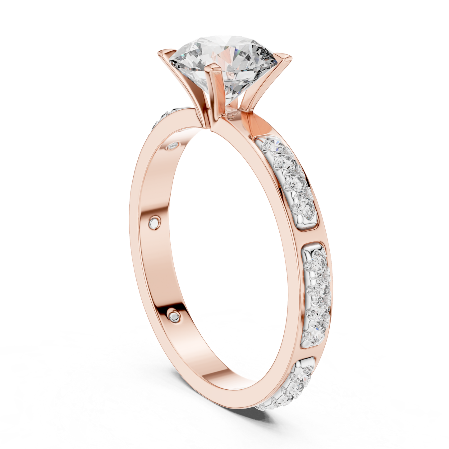 Round Diamond Bezel Side Band Ring | Sleekly Wrapped in Brilliance