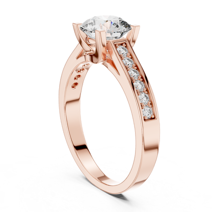 Round Diamond Channel Set Band Ring | Fine 18K 14K 10K Gold