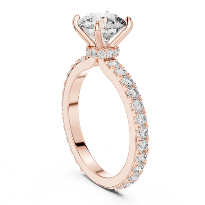 Classic Round Cut Diamond Engagement Ring | Luxury Gold Style