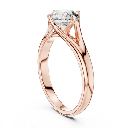 Round Diamond Split Band Ring | 18K Gold Fine Jewelry