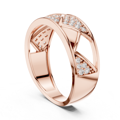 Round Diamond Open Triangle Ring | Modern Luxury Style