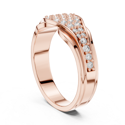 Round Diamond Cluster Wave Band | Elegant Luxury Style