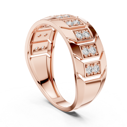 Round Diamond Men's Band | Modern Luxury Wedding Style