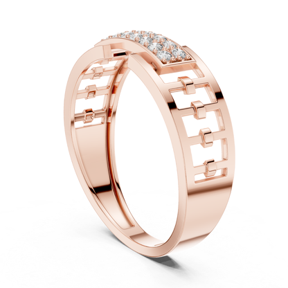 Round Diamond Men's Wedding Rings | Modern Luxury Band