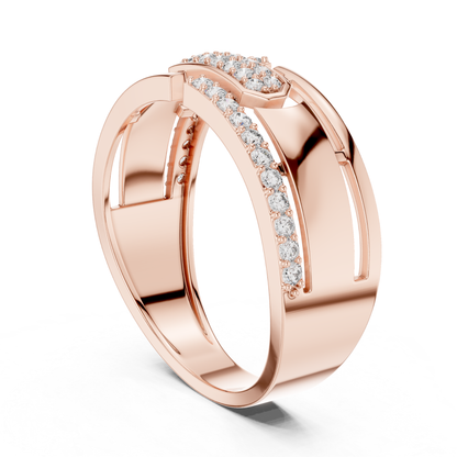 Invisible Set Diamond Modern Band Rings | Luxury White Gold Style