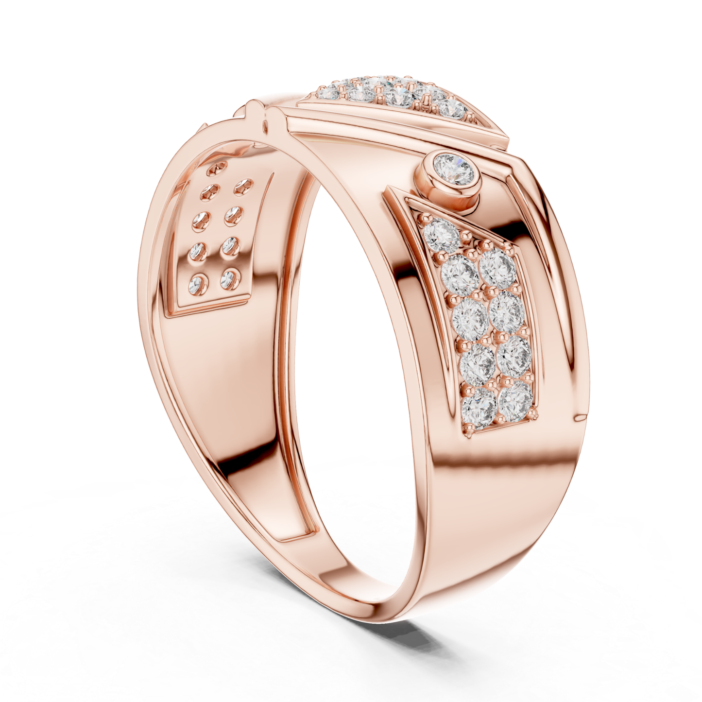 Luxury Triangle Diamond Band Rings | Modern Glamour Style