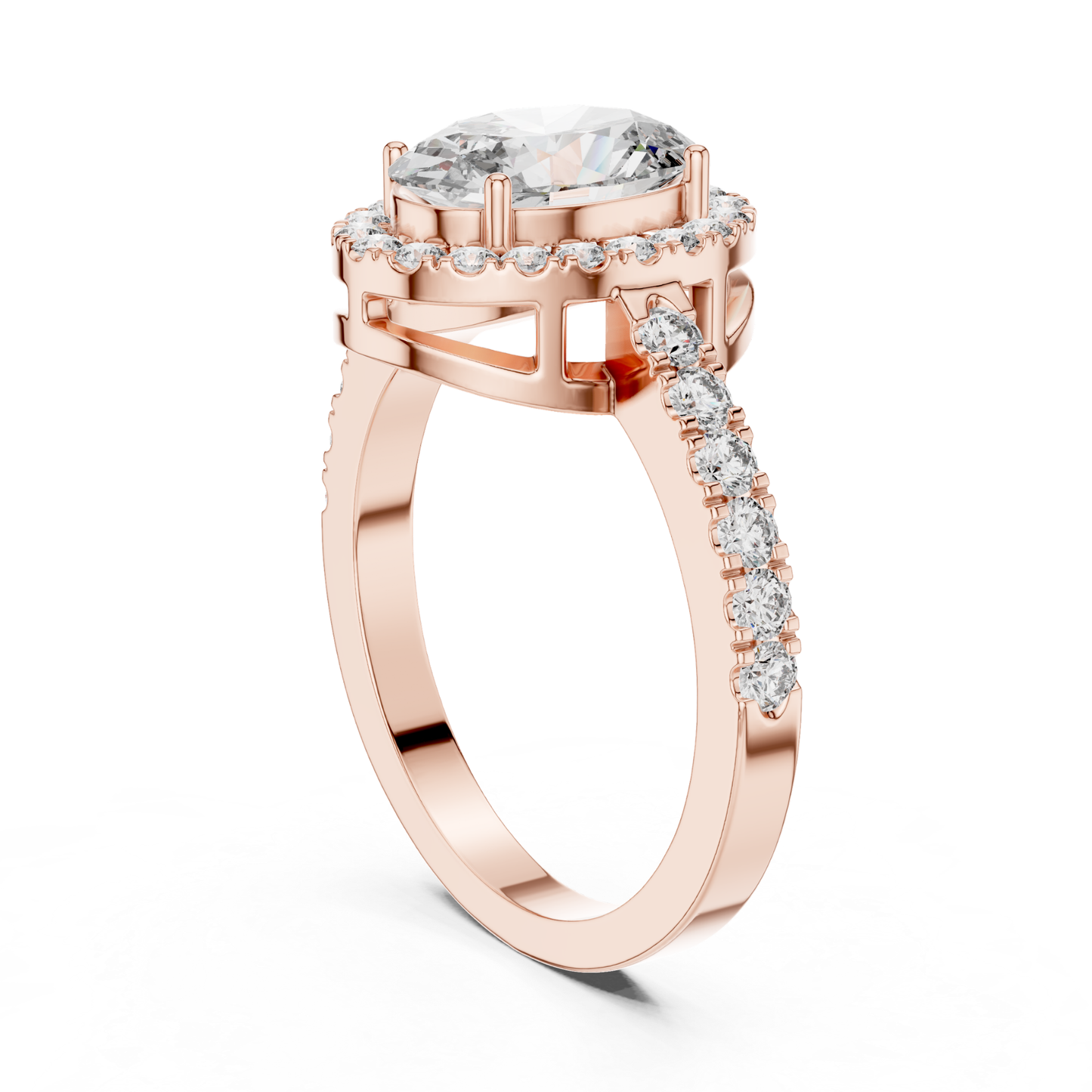 Oval Center Diamond Halo Ring | Crowned in Pure Brilliance