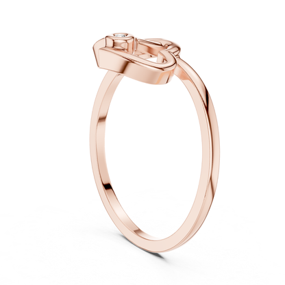Double Heart Diamond Open Ring | Elegant Love Jewelry Style