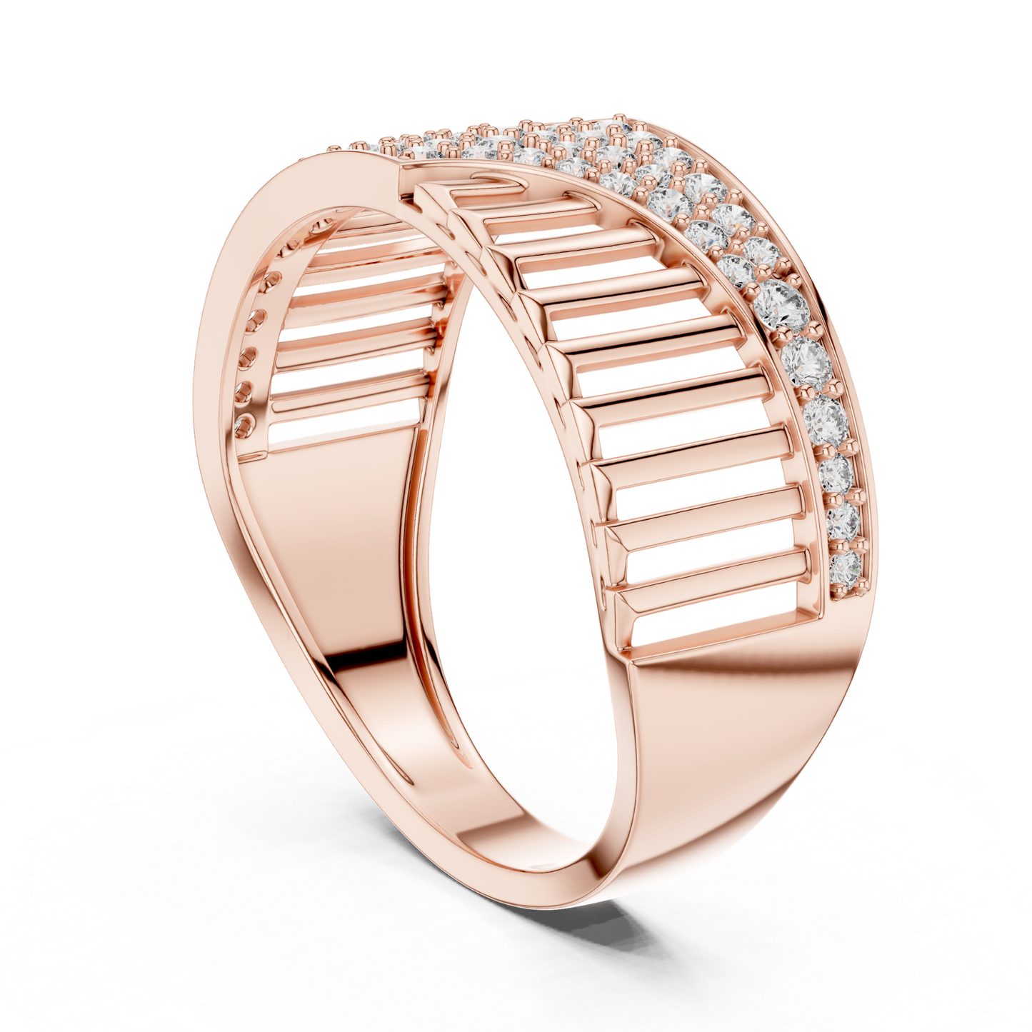 Modern Diamond Wave Band | Contemporary Luxury Jewelry Style