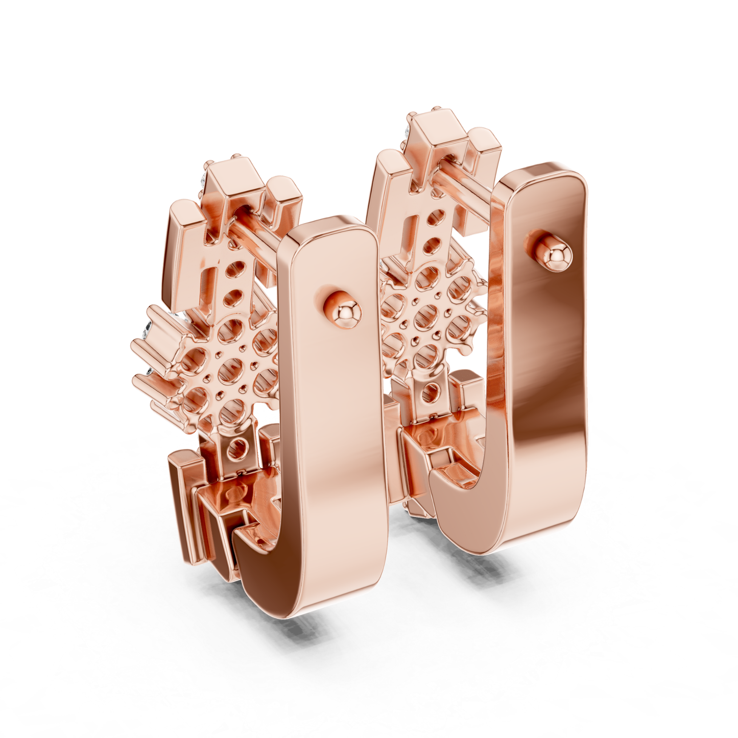 Floral Diamond Hoop Earrings with Round Brilliant Accent | Modern Luxury