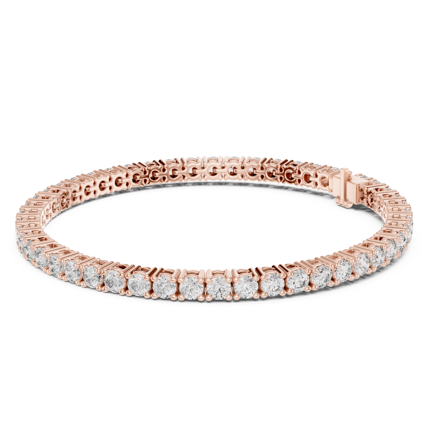 Round Cut Diamond Tennis Bracelet | Luxury White Gold Style