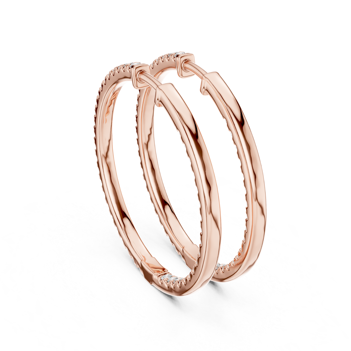 Classic Diamond Hoop Earrings with Brilliant Pave Elegance | Luxury Jewelry
