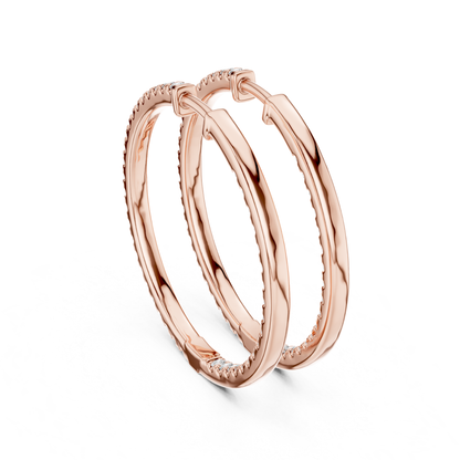 Classic Diamond Hoop Earrings with Brilliant Pave Elegance | Luxury Jewelry