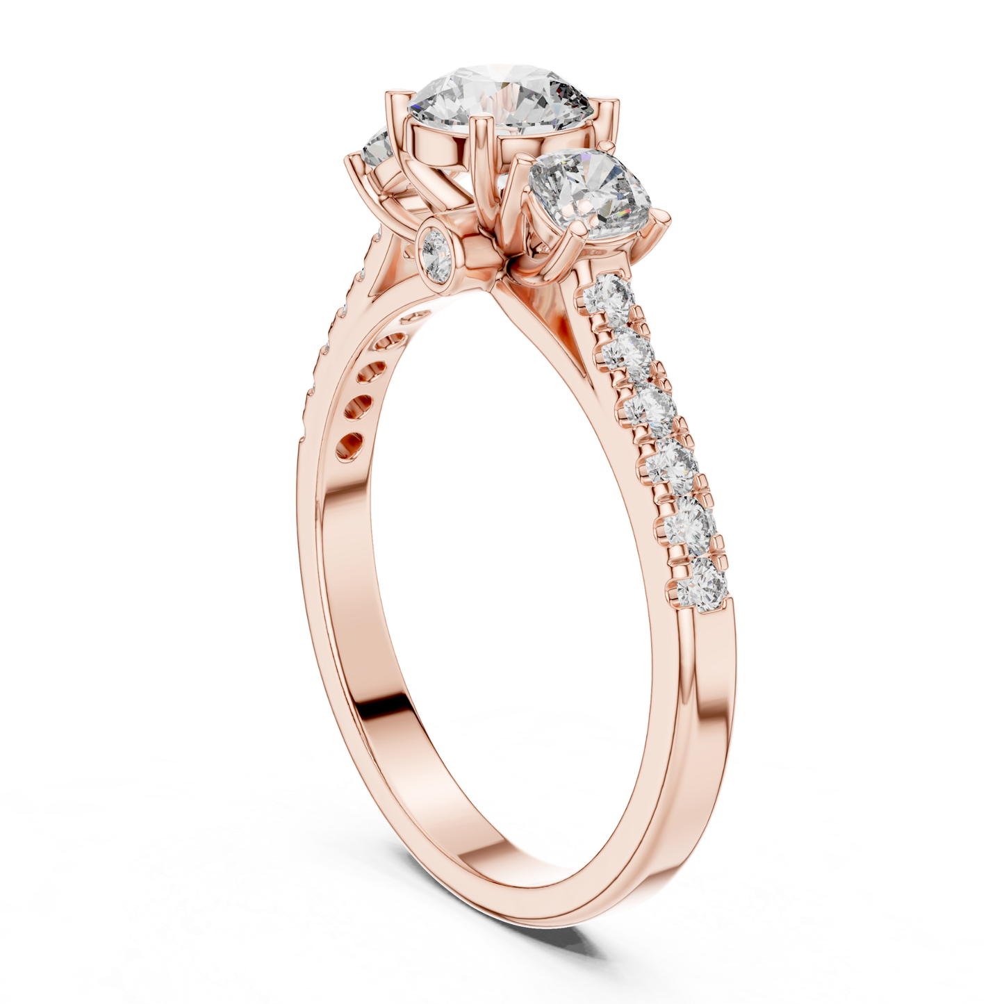Round Diamond Side Stone Band Ring | Brilliance All Around