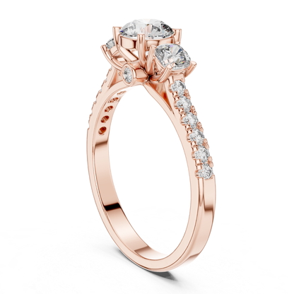 Round Diamond Side Stone Band Ring | Brilliance All Around