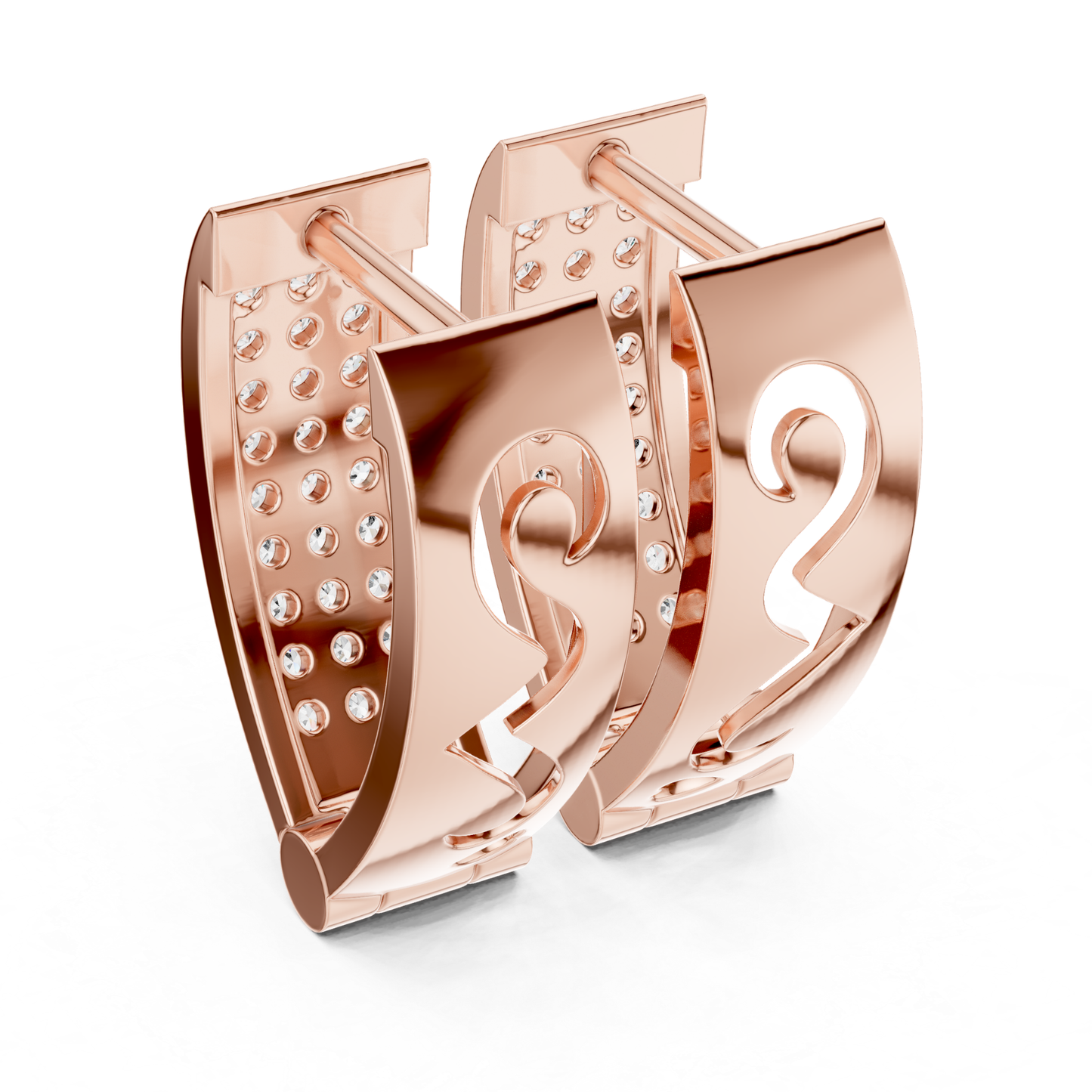 Rectangular Pave Diamond Hoop Earrings | Modern Luxe Brilliance
