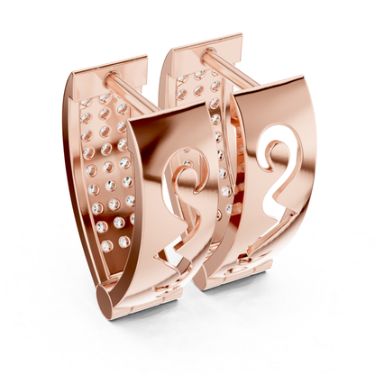 Rectangular Pave Diamond Hoop Earrings | Modern Luxe Brilliance