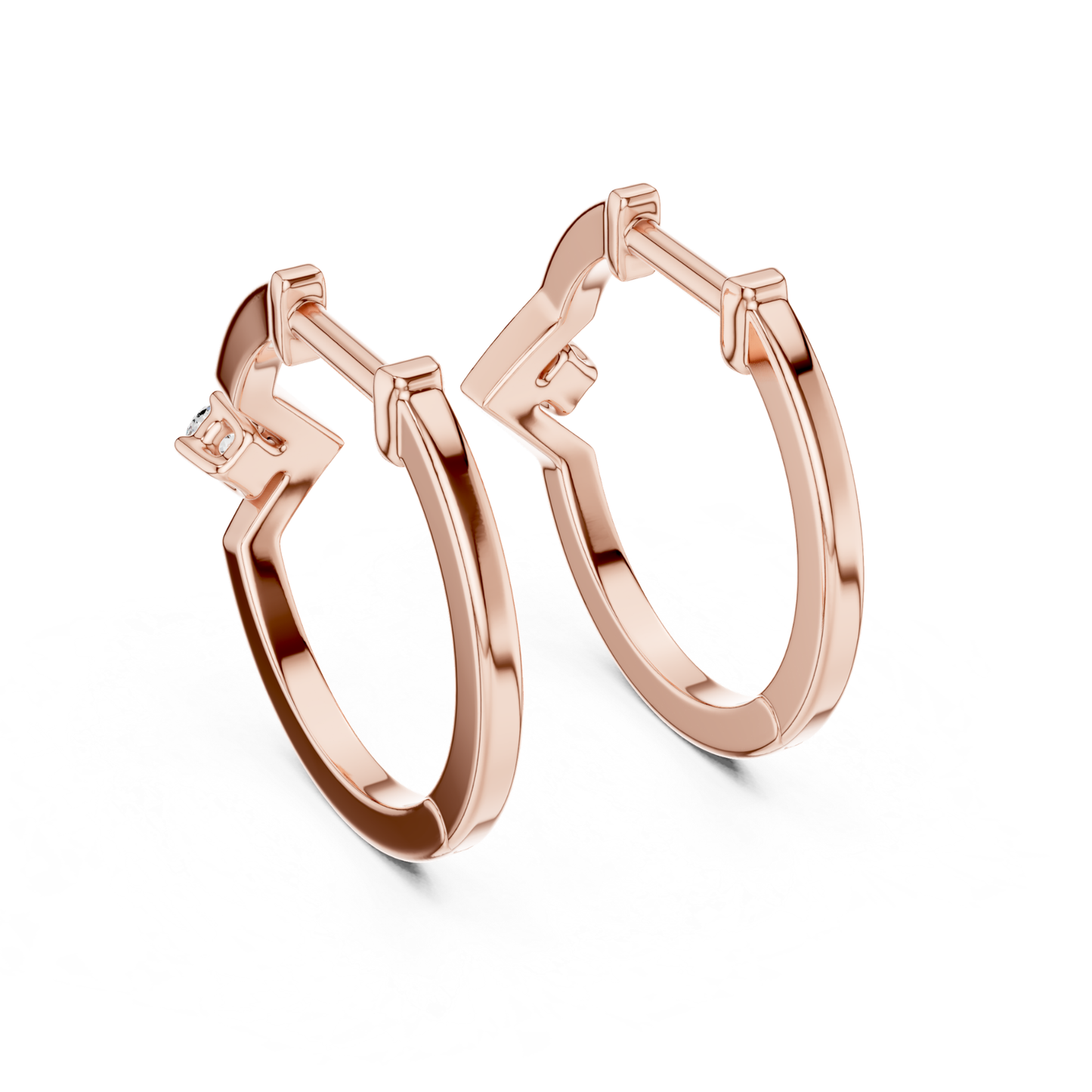 Modern Zigzag Diamond Hoop Earrings with Minimal Elegance | Luxury Jewelry
