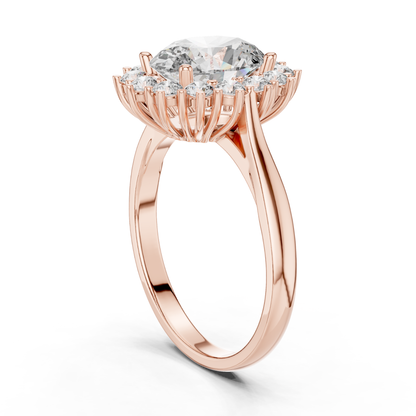 Oval Cut Halo Diamond Rings | Luxury Yellow Gold Statement Style