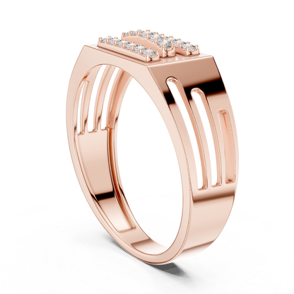 Round Cut Triple Row Men's Diamond Band | Modern Luxury Style