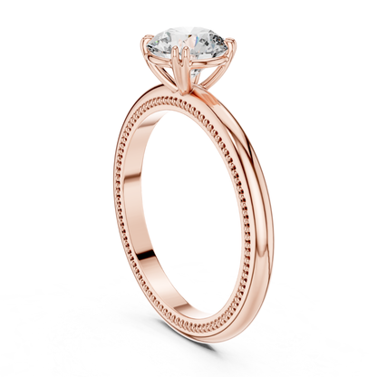 Round Diamond Milgrain Band Ring | 18K Gold Fine Jewelry
