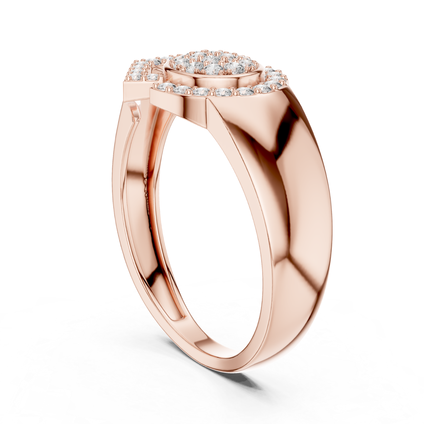 Round Diamond Geometric Statement Ring | Modern Luxury Style