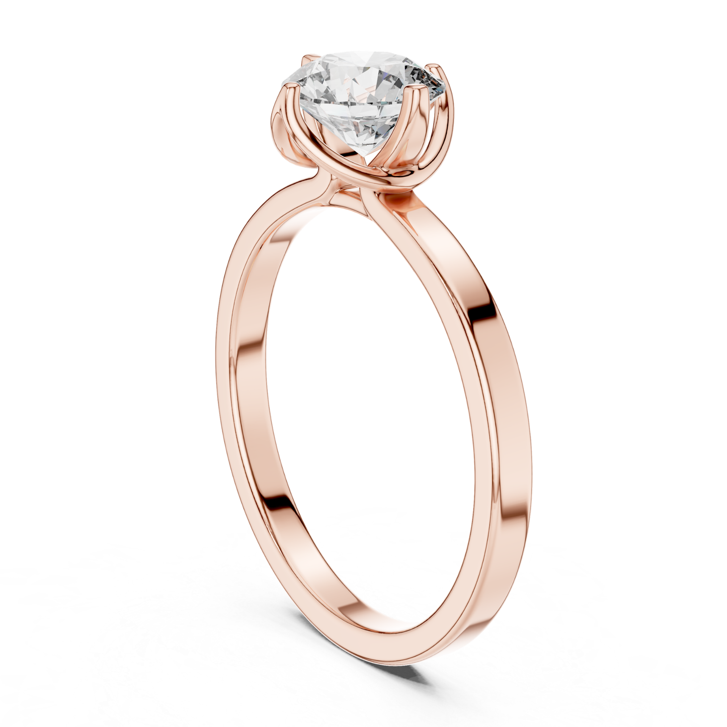 Round Diamond Heart Prong Ring | 18K Gold Fine Jewelr