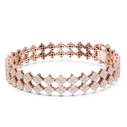 Luxury Diamond Tennis Bracelet | Elegant Floral White Gold Style