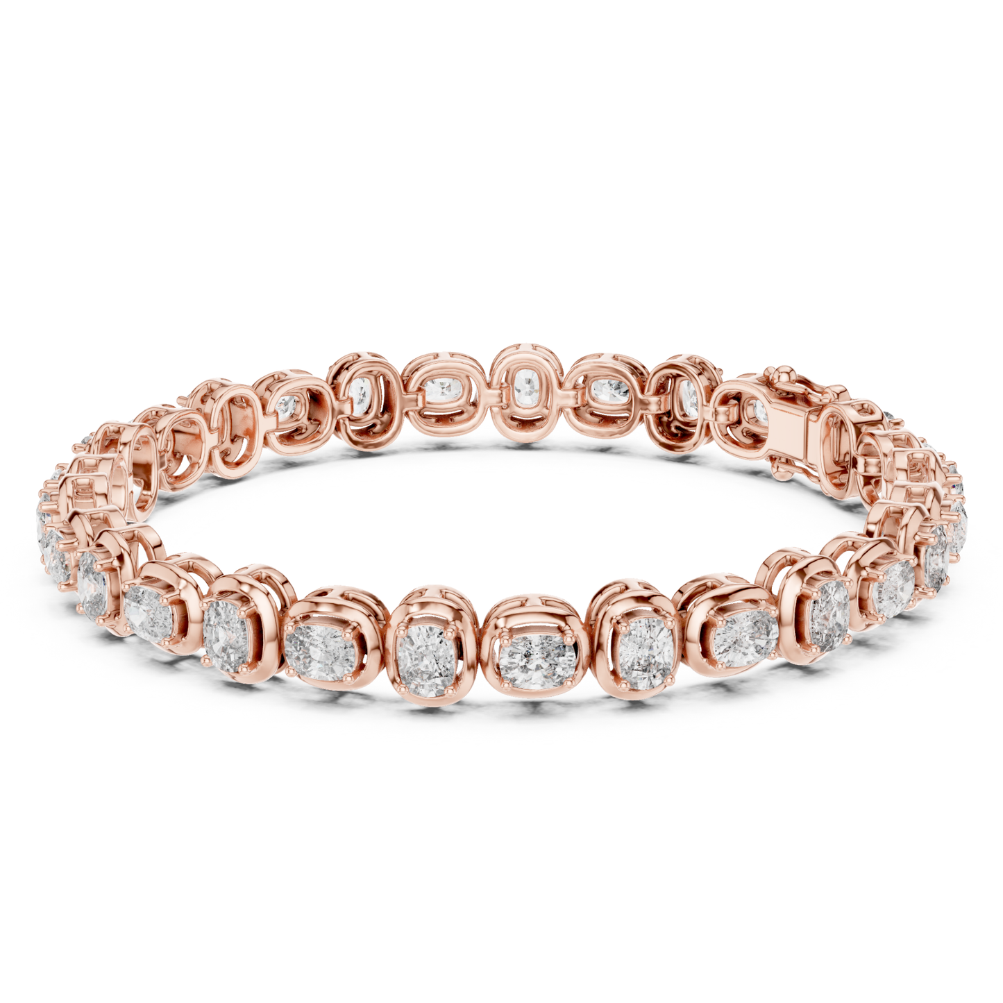 Cushion Cut Diamond Tennis Bracelet | Luxury White Gold Style