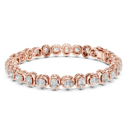 Cushion Cut Diamond Tennis Bracelet | Luxury White Gold Style