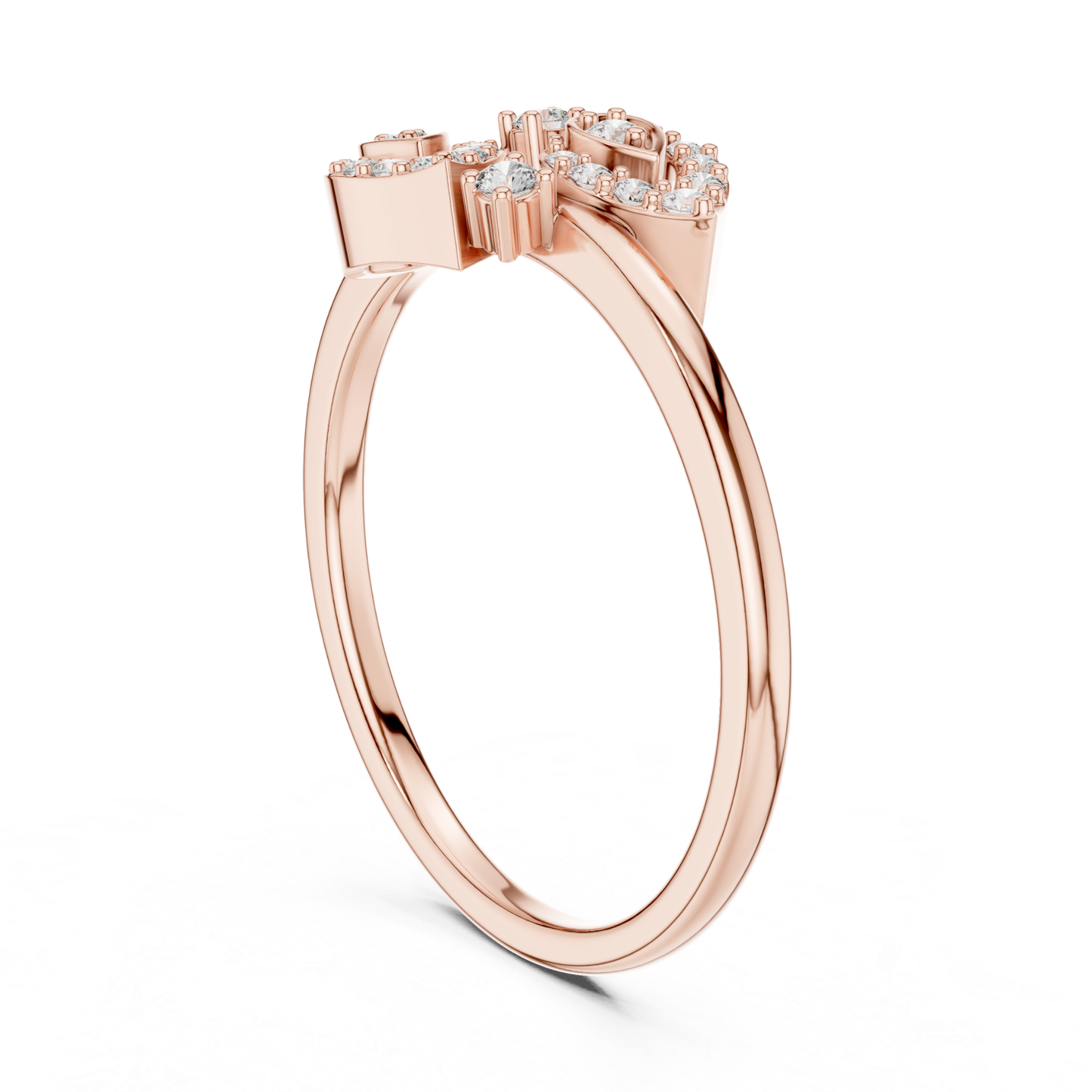 Pear Cut Open Wrap Diamond Rings | Elegant White Gold Style