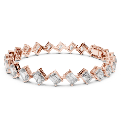 Emerald & Radiant Cut Diamond Tennis Bracelet | Luxury Style