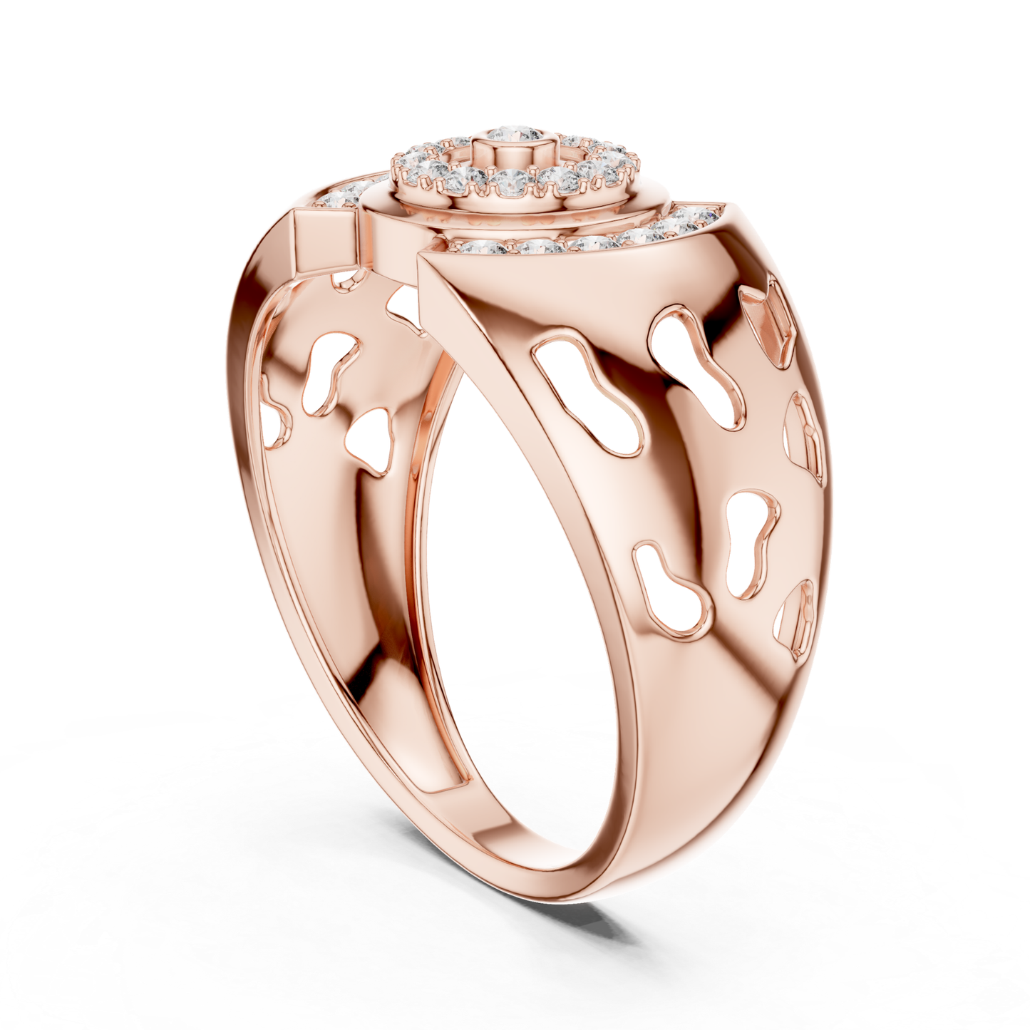 Luxury Diamond Circle Statement Rings | Modern White Gold Style