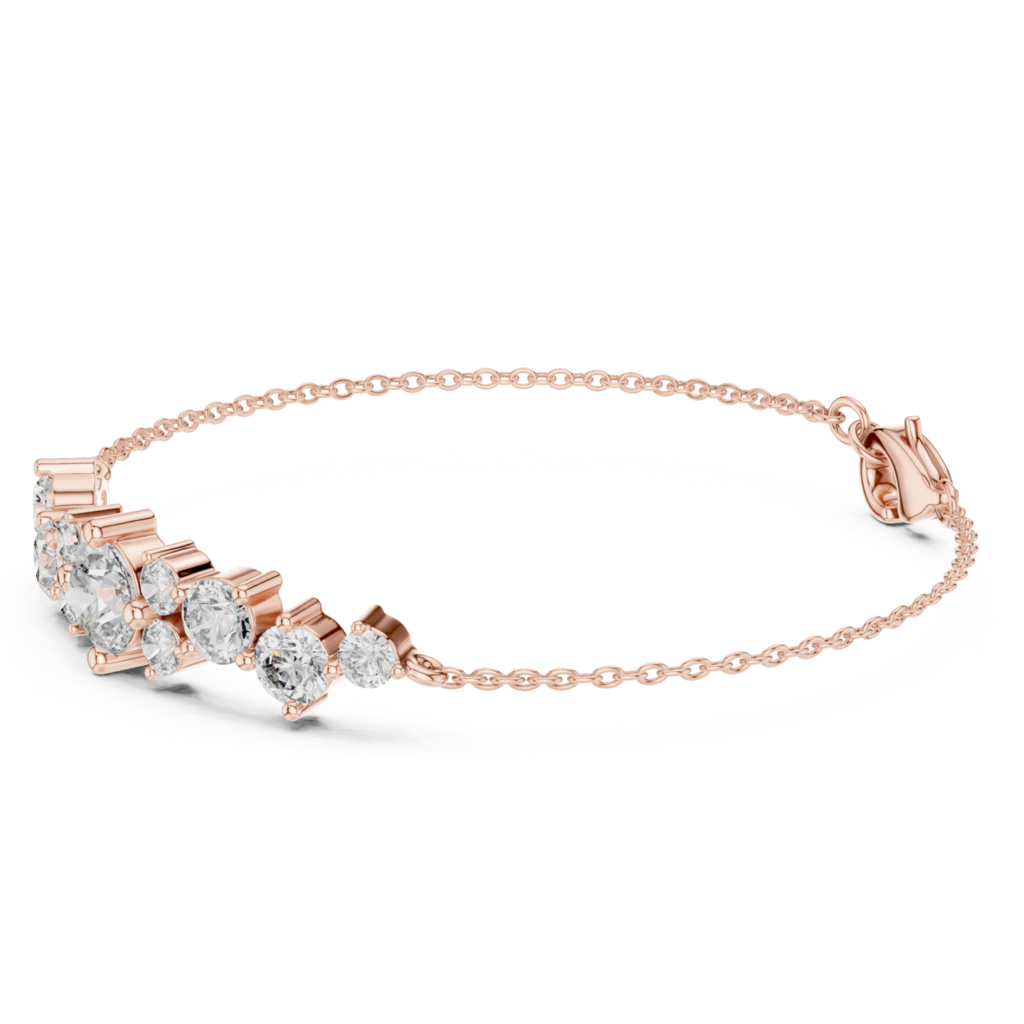 Round Diamond Cluster Bracelet | Elegant Luxury Style