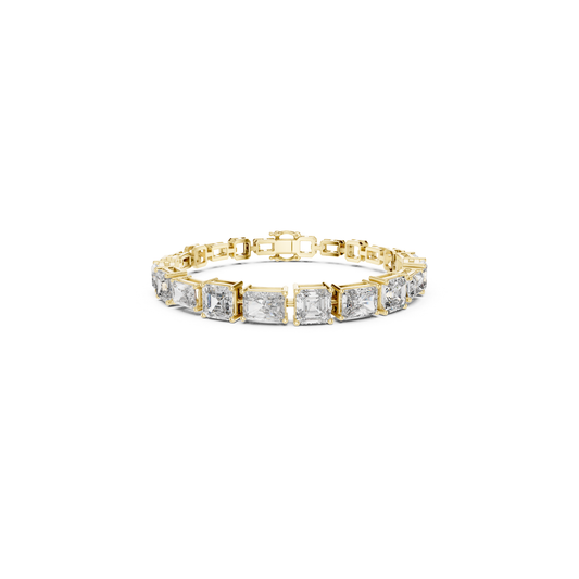 Emerald & Radiant Cut Diamond Tennis Bracelet | Luxury Style