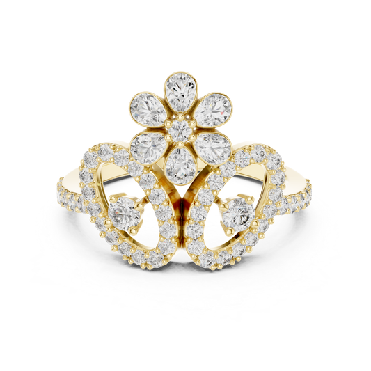 Flower Diamond Open Wrap Rings | Luxury Floral Jewelry Style