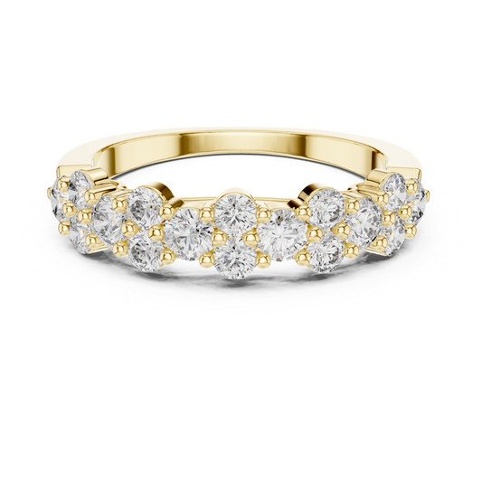 Round Diamond Band with Multi Row Brilliance | Elegant Glow