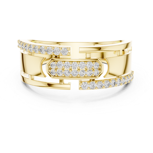 Invisible Set Diamond Modern Band Rings | Luxury White Gold Style