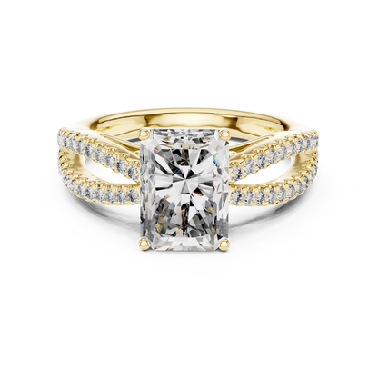 Radiant Cut Split Shank Diamond Ring | Luxury Bridal Jewelry Styles