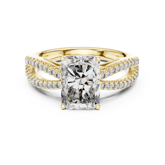 Radiant Cut Split Shank Diamond Ring | Luxury Bridal Jewelry Styles
