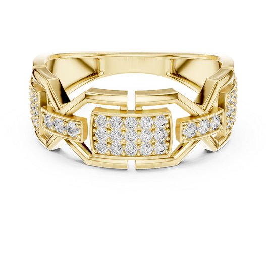 Luxury Diamond Geometric Band Ring | Modern Statement Style