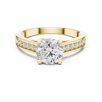 Round Diamond Channel Set Band Ring | Fine 18K 14K 10K Gold