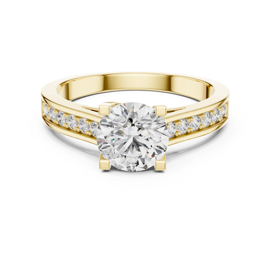 Round Diamond Channel Set Band Ring | Fine 18K 14K 10K Gold