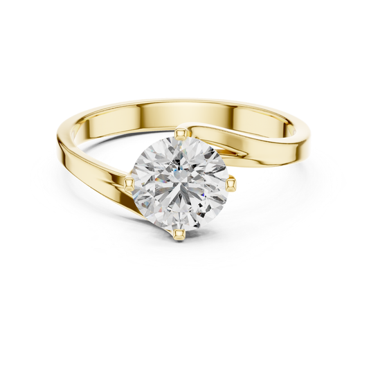 Round Diamond Wrap Band Ring | 18K Gold Fine Jewelry