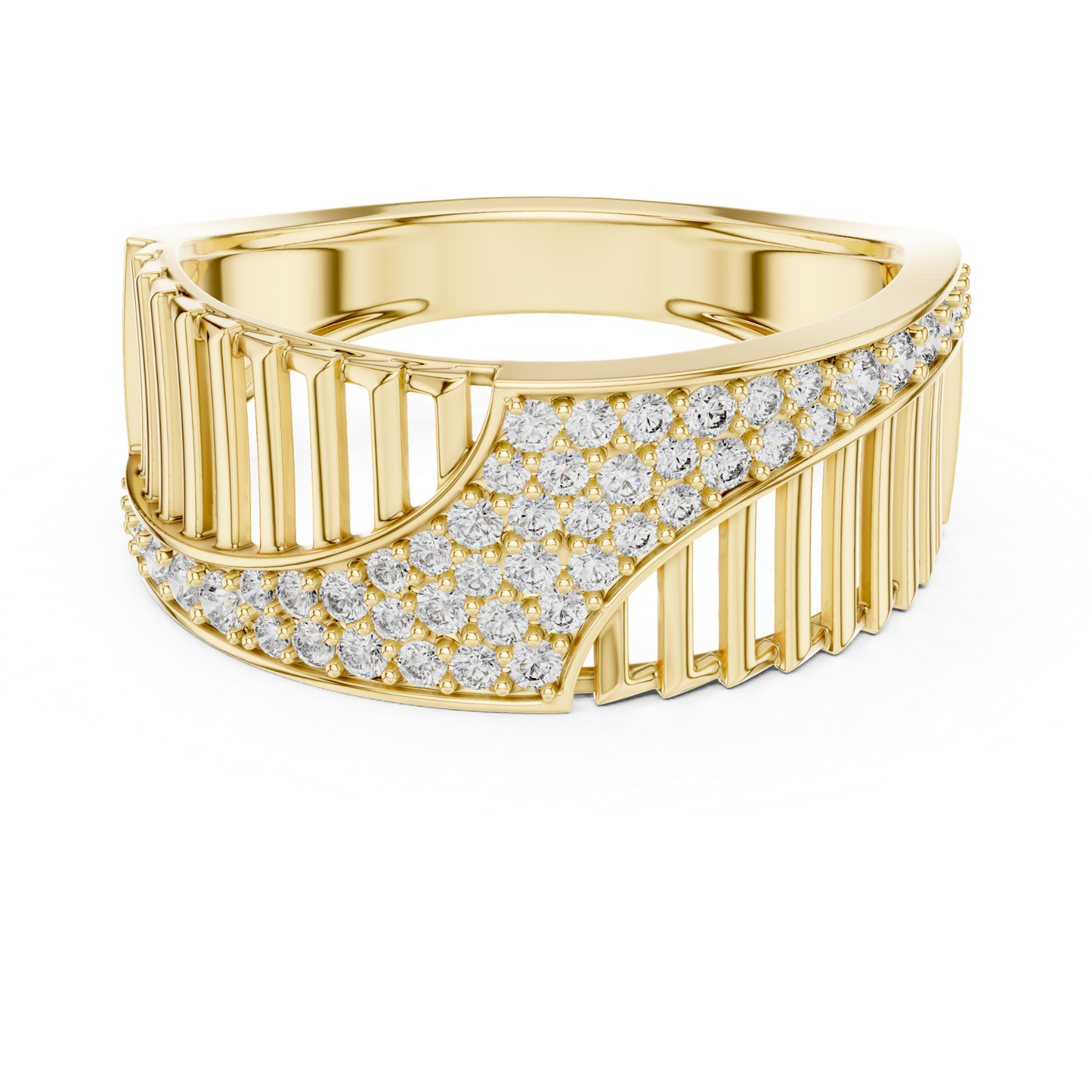 Modern Diamond Wave Band | Contemporary Luxury Jewelry Style