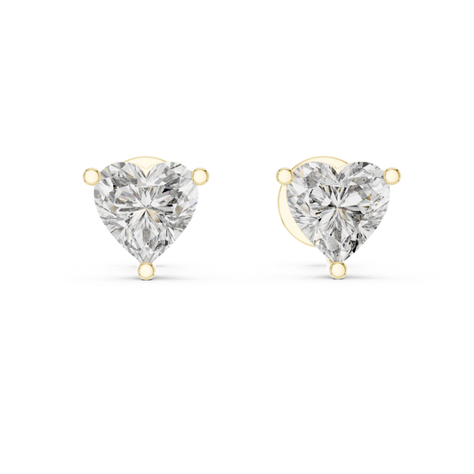Herzschliff Diamant Ohrstecker im klassischen Krappenstil | 18K